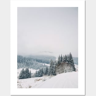 winter snowing scene Posters and Art